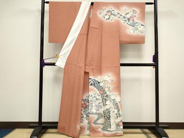 平和屋着物▽訪問着 単衣 辻が花 暈し染め 金銀彩 正絹 逸品 CAAV0885ou