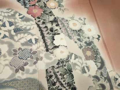 平和屋着物▽訪問着 単衣 辻が花 暈し染め 金銀彩 正絹 逸品 CAAV0885ou