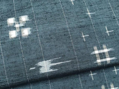 平和屋着物▽上質な紬 単衣 琉球絣文様 正絹 逸品 CAAV0886ou