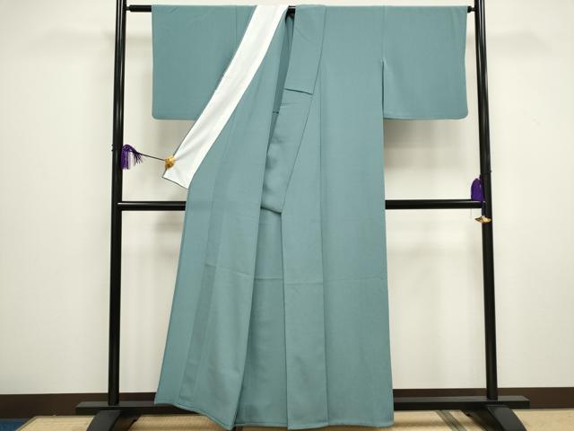 平和屋着物▽色無地 単衣 水浅葱色 洗える着物 CAAV0887ou