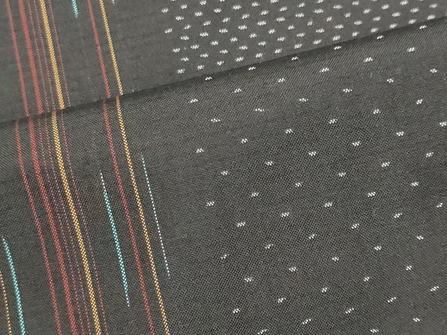 平和屋着物▽本場大島紬 単衣 縞吉祥文 証紙付き 正絹 逸品 CAAV0889ou