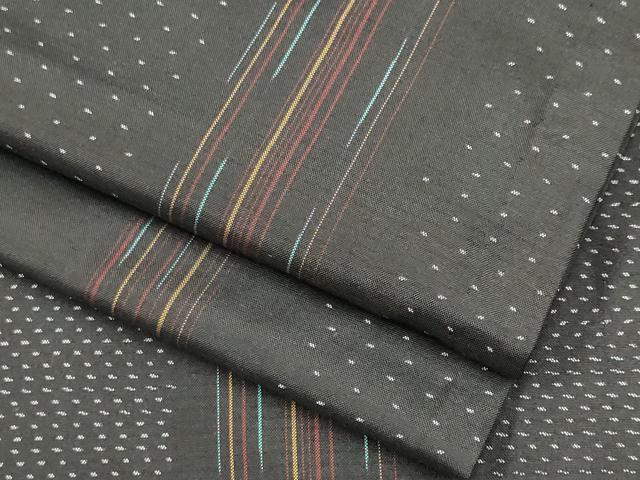 平和屋着物▽本場大島紬 単衣 縞吉祥文 証紙付き 正絹 逸品 CAAV0889ou
