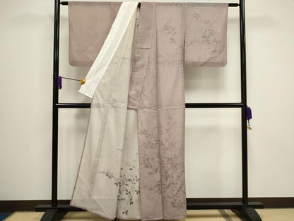平和屋着物▽訪問着 単衣 無双 紗袷 紗×紗 枝花文 正絹 逸品 未使用 CAAV0890ou