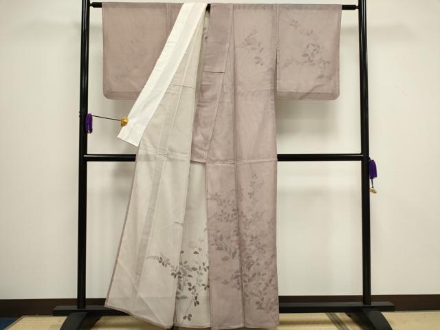 平和屋着物▽訪問着 単衣 無双 紗袷 紗×紗 枝花文 正絹 逸品 未使用 CAAV0890ou