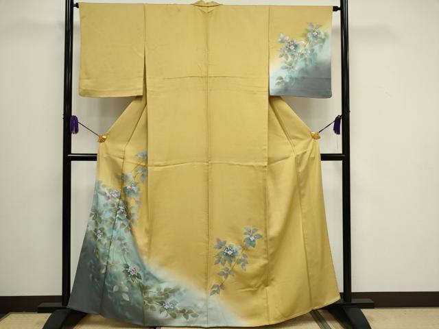平和屋着物▽訪問着 単衣 螺鈿 紫陽花 暈し染め 金銀彩 正絹 逸品 CAAV0891ou