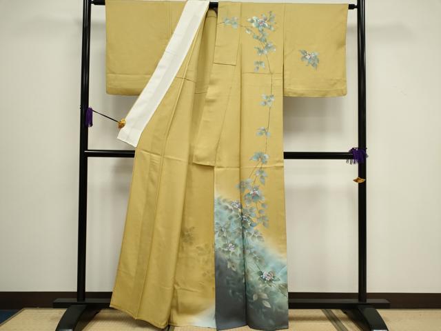 平和屋着物▽訪問着 単衣 螺鈿 紫陽花 暈し染め 金銀彩 正絹 逸品 CAAV0891ou