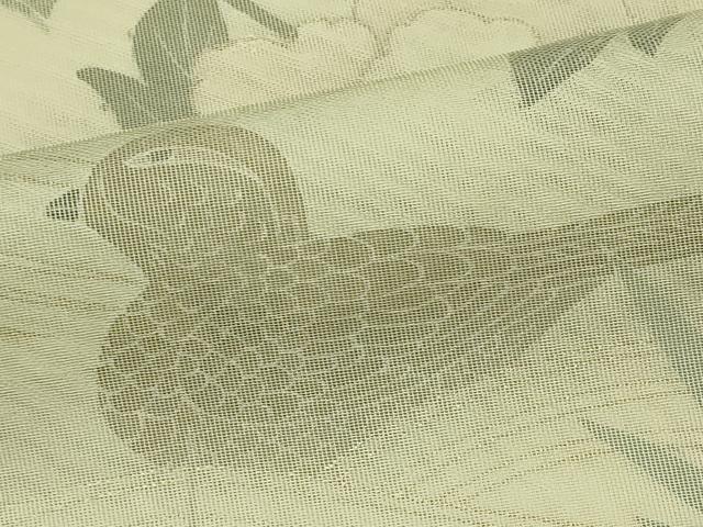 平和屋着物▽訪問着 単衣 無双 紗袷 紗×紗 休み鳥草花文 正絹 逸品 CAAV0892ou