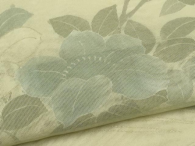 平和屋着物▽訪問着 単衣 無双 紗袷 紗×紗 休み鳥草花文 正絹 逸品 CAAV0892ou