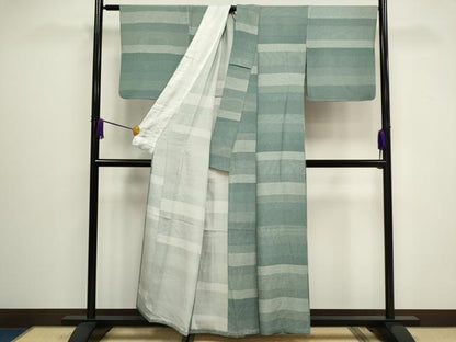 平和屋着物▽江戸小紋 単衣 横段吉祥文 正絹 逸品 CAAV0893ou