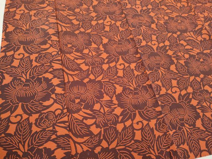 平和屋着物▽上質な小紋 単衣 型染め 草花文 正絹 逸品 CAAV0895ou