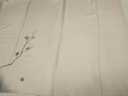 平和屋着物▽訪問着 単衣 駒刺繍 楓文 暈し染め 金彩 正絹 逸品 CAAV0898ou