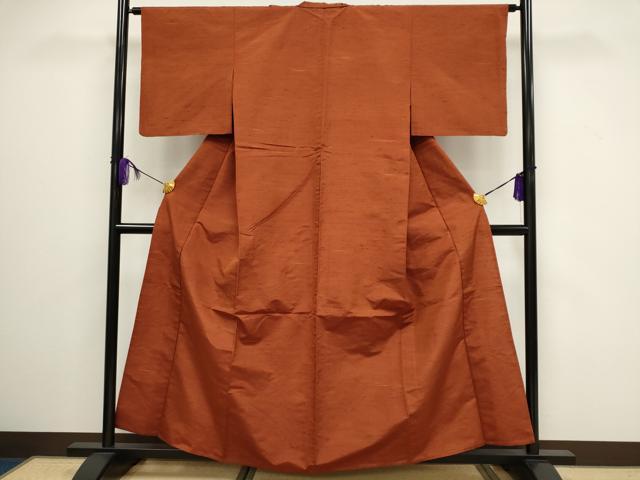 平和屋着物▽上質な紬　単衣　霞文　正絹　逸品　CAAV0899ou