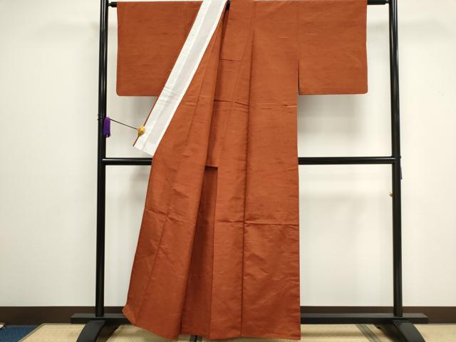 平和屋着物▽上質な紬　単衣　霞文　正絹　逸品　CAAV0899ou