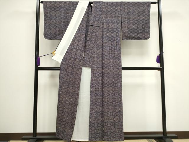 平和屋着物▽本塩沢　単衣　蜀江花文　正絹　逸品　CAAV0904ou