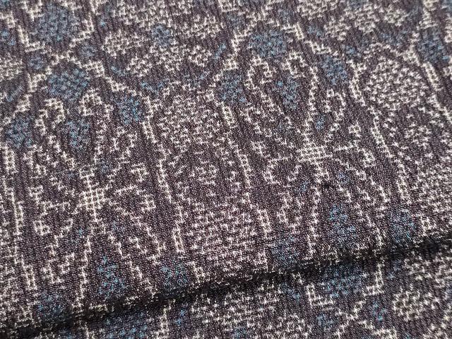 平和屋着物▽本塩沢　単衣　蜀江花文　正絹　逸品　CAAV0904ou