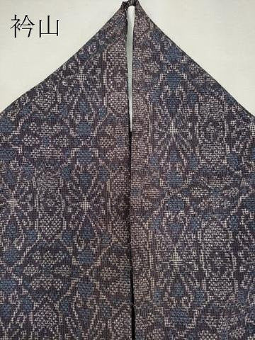 平和屋着物▽本塩沢　単衣　蜀江花文　正絹　逸品　CAAV0904ou