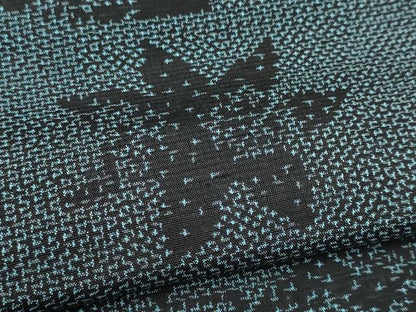 平和屋着物▽上質な紬　単衣　楓文　正絹　逸品　CAAV0905ou