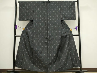 平和屋着物▽本場大島紬 単衣 蜀江文 正絹 逸品 CAAV0906ou
