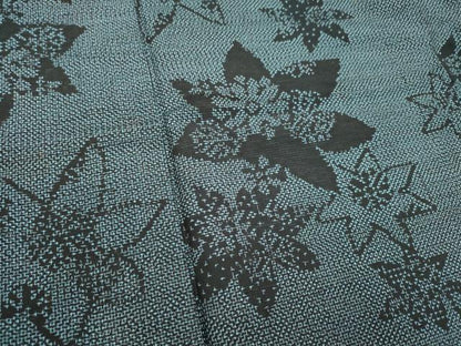 平和屋着物▽上質な紬　単衣　楓文　正絹　逸品　CAAV0905ou