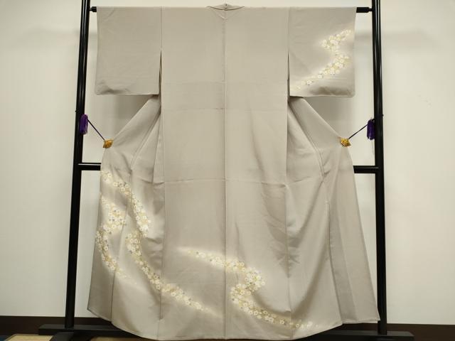 平和屋着物▽訪問着 単衣 道長舞桜文 暈し染め 金彩 正絹 逸品 CAAV0908ou