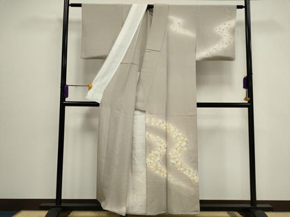 平和屋着物▽訪問着 単衣 道長舞桜文 暈し染め 金彩 正絹 逸品 CAAV0908ou