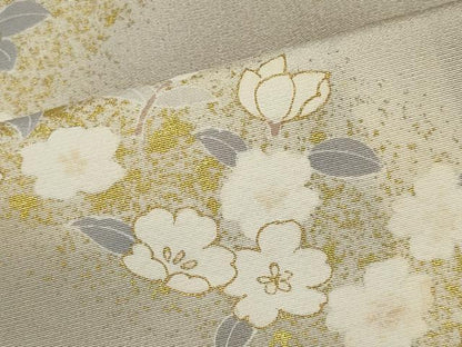 平和屋着物▽訪問着 単衣 道長舞桜文 暈し染め 金彩 正絹 逸品 CAAV0908ou