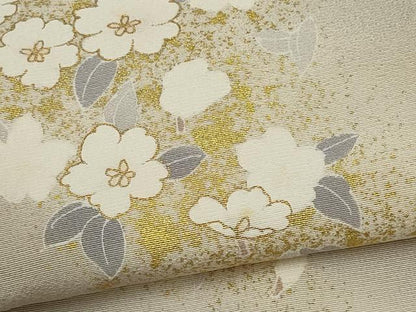 平和屋着物▽訪問着 単衣 道長舞桜文 暈し染め 金彩 正絹 逸品 CAAV0908ou