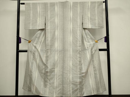 平和屋着物▽本塩沢　単衣　100亀甲　立涌文　正絹　逸品　CAAV0909ou