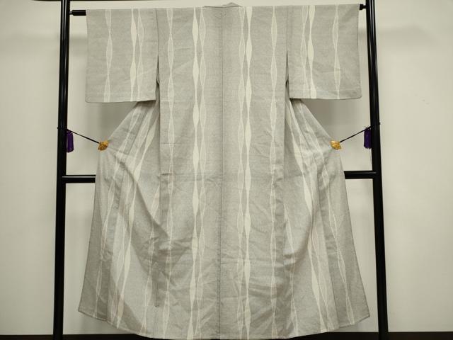 平和屋着物▽本塩沢　単衣　100亀甲　立涌文　正絹　逸品　CAAV0909ou