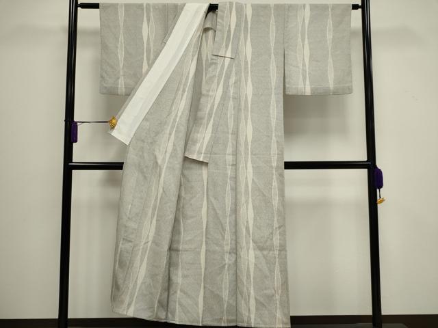 平和屋着物▽本塩沢　単衣　100亀甲　立涌文　正絹　逸品　CAAV0909ou