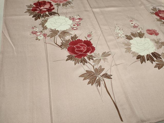 平和屋着物▽訪問着 単衣 草花文 金彩 正絹 逸品 CAAV0952ou