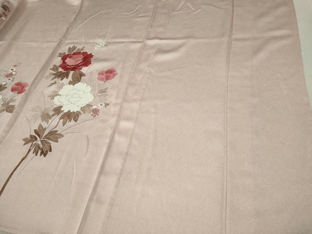 平和屋着物▽訪問着 単衣 草花文 金彩 正絹 逸品 CAAV0952ou