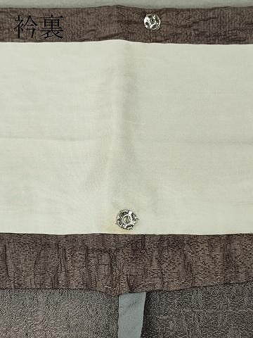 平和屋着物▽訪問着 単衣 舞蝶枝花文 ふくれ織 金彩 正絹 逸品 CAAV0953ou