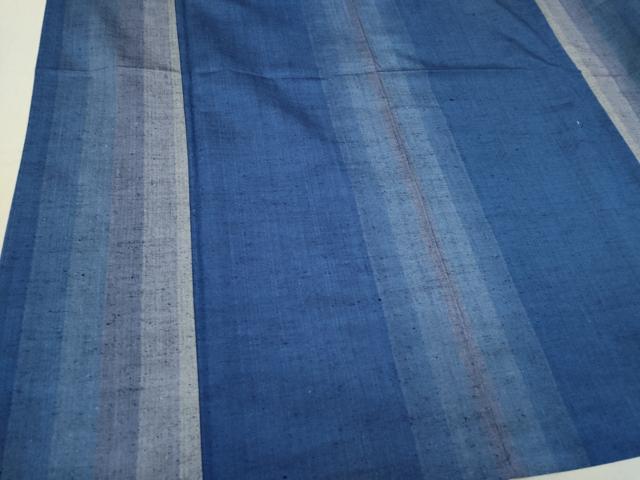 平和屋着物▽上質な紬 単衣 縞 正絹 逸品 CAAV0955ou
