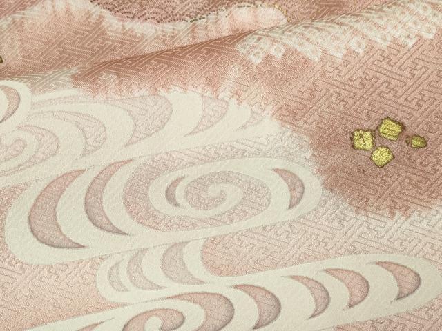 平和屋着物▽訪問着 単衣 絞り 流水霞文 金彩 正絹 逸品 CAAV0959ou