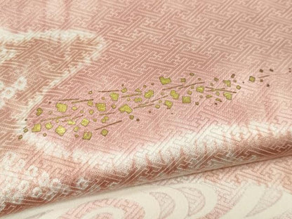 平和屋着物▽訪問着 単衣 絞り 流水霞文 金彩 正絹 逸品 CAAV0959ou