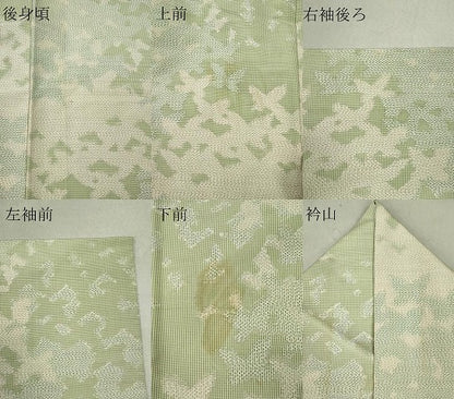 平和屋着物▽上質な紬 単衣 舞蝶シルエット 正絹 逸品 CAAV0960ou