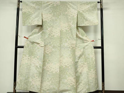 平和屋着物▽上質な紬 単衣 舞蝶シルエット 正絹 逸品 CAAV0960ou