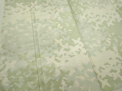 平和屋着物▽上質な紬 単衣 舞蝶シルエット 正絹 逸品 CAAV0960ou