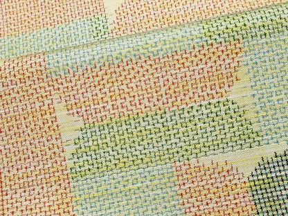 平和屋着物▽上質な紬　単衣　幾何学文様　正絹　逸品　CAAV0961ou