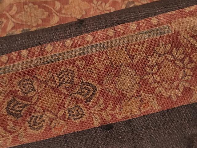 平和屋着物▽訪問着 単衣 紬地 型染め 横段花文 正絹 逸品 未使用 CAAV0962ou