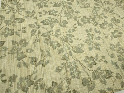 平和屋着物▽上質な紬 単衣 枝花文 正絹 逸品 CAAV0966ou