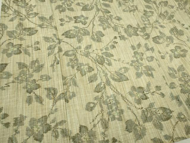 平和屋着物▽上質な紬 単衣 枝花文 正絹 逸品 CAAV0966ou