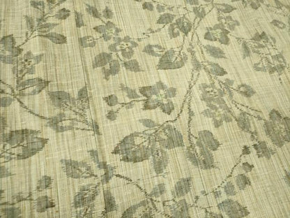 平和屋着物▽上質な紬 単衣 枝花文 正絹 逸品 CAAV0966ou