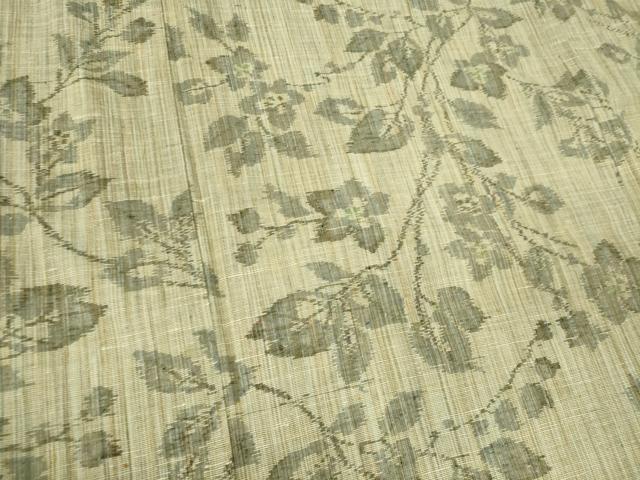 平和屋着物▽上質な紬 単衣 枝花文 正絹 逸品 CAAV0966ou