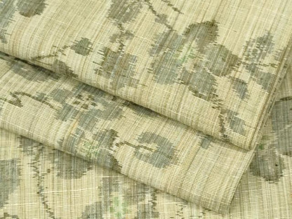 平和屋着物▽上質な紬 単衣 枝花文 正絹 逸品 CAAV0966ou