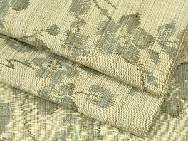 平和屋着物▽上質な紬 単衣 枝花文 正絹 逸品 CAAV0966ou