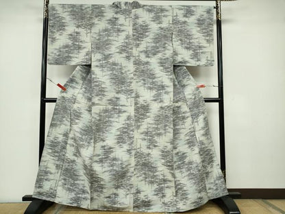 平和屋着物▽上質な紬 単衣 樹林文 正絹 逸品 CAAV0967ou