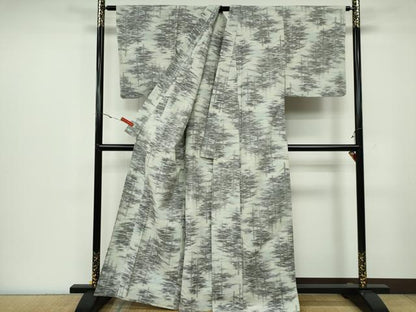 平和屋着物▽上質な紬 単衣 樹林文 正絹 逸品 CAAV0967ou