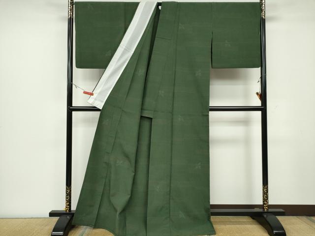 平和屋着物▽上質な小紋 単衣 横段文 ふくれ織 正絹 逸品 CAAV0968ou